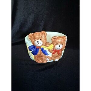 Vintage Teddy Bear Planter Baby  Gift Takahashi Ceramic Bowl Kitsch Kitschy
